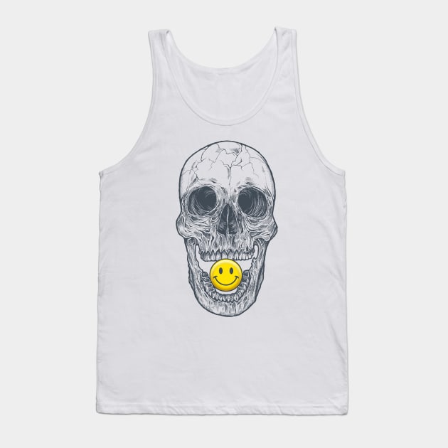 Smiley Skull Tank Top by rcaldwell